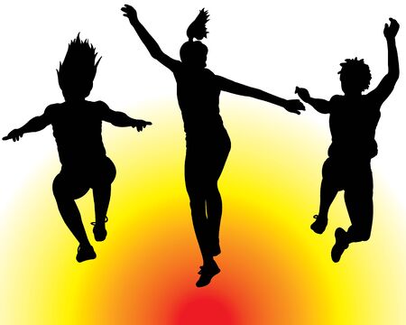 Women Jumping Vector のイラスト素材