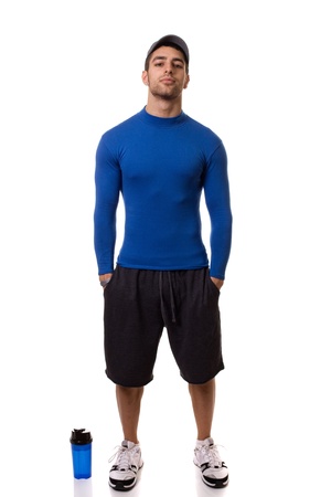 Man in Blue Shirtの写真素材