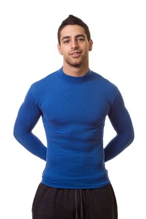 Man in Blue Shirtの写真素材