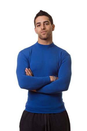 Man in Blue Shirtの写真素材