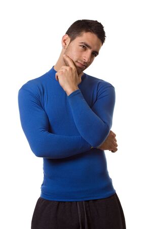Man in Blue Shirtの写真素材