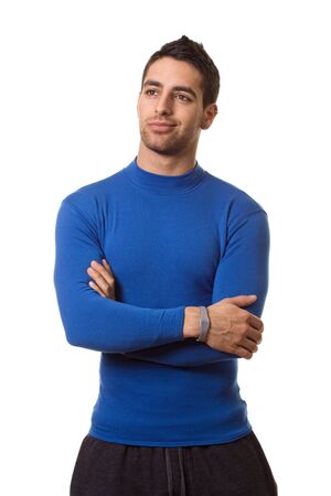 Man in Blue Shirtの写真素材