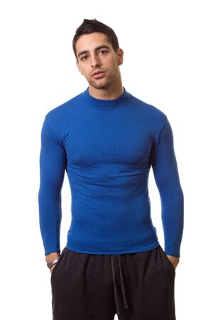 Man in Blue Shirtの写真素材