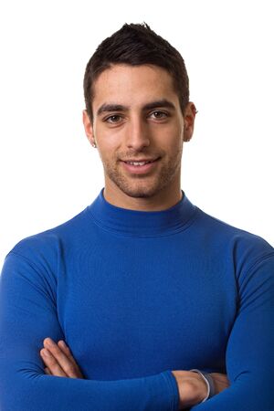 Man in Blue Shirtの写真素材