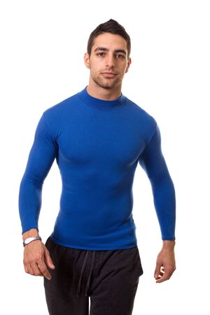 Man in Blue Shirtの写真素材