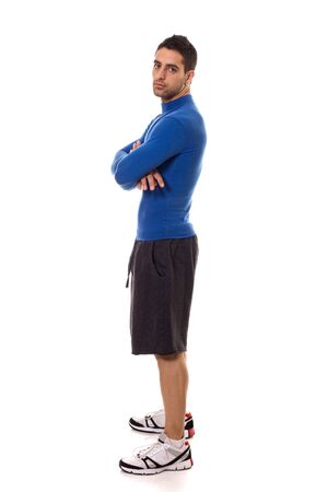 Man in Blue Shirtの写真素材