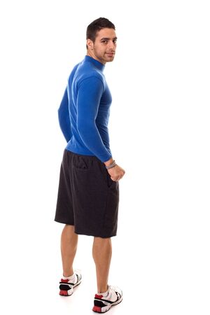Man in Blue Shirtの写真素材