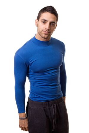 Man in Blue Shirtの写真素材