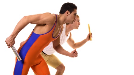 Athletes Racing Relayの写真素材