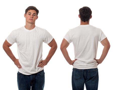 Casual young man. Studio shot over white.