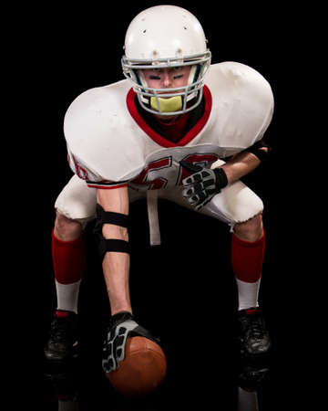 American football player. Studio shot over black.の写真素材