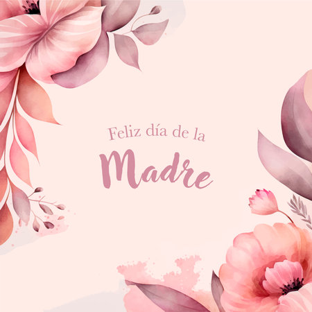 Greeting card template with watercolor flowers. vector illustration.のイラスト素材