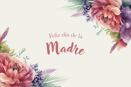 Greeting card template with watercolor flowers. vector illustration.のイラスト素材
