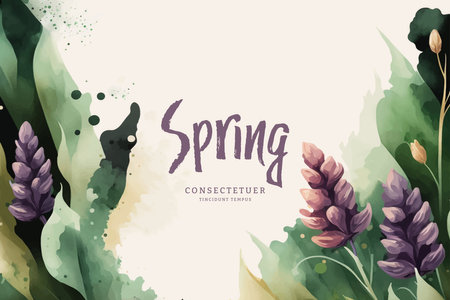 Beautiful vector watercolor floral background with place for your text.のイラスト素材