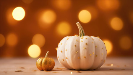 pumpkin on bokeh background, happy halloweenの素材