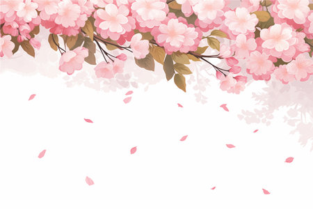 cherry blossom background with place for your text, vector illustrationのイラスト素材