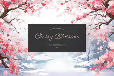 Cherry blossom background with place for text. vector illustration.のイラスト素材