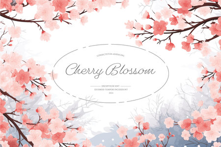 Cherry blossom background with place for text. vector illustration.のイラスト素材