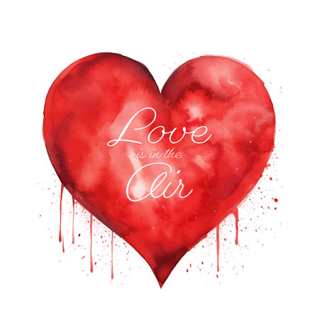 Valentines day background with watercolor heart. Vector illustration.のイラスト素材