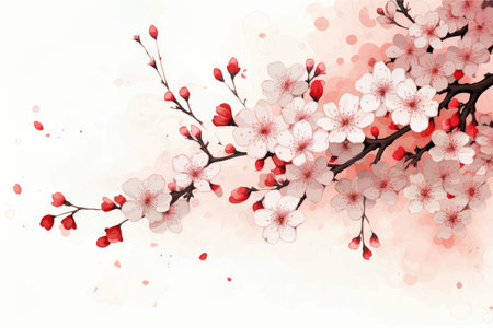 Watercolor cherry blossom background. Cherry blossom background. Cherry blossom backgroundのイラスト素材