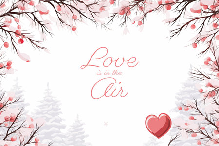 Valentine's day background with tree and heart. Vector illustration.のイラスト素材