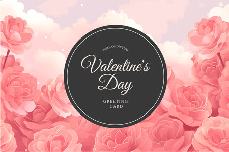 Valentines day background with roses. Vector illustration for your designのイラスト素材