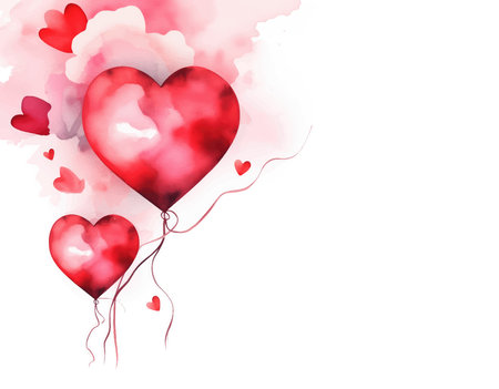 Valentine's day background with heart balloons. Vector illustration.のイラスト素材