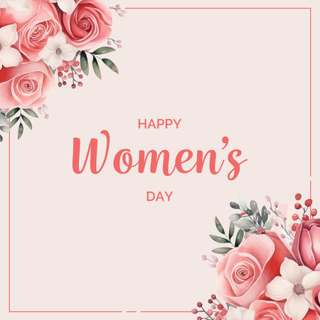 Happy Women's Day Greeting Card. Vector Illustration.のイラスト素材