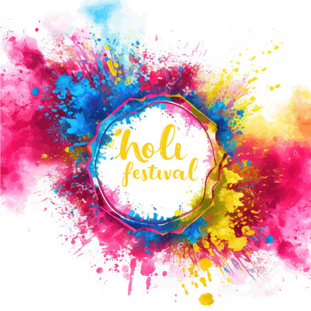 Vector watercolor background with colorful splashes and space for text.のイラスト素材