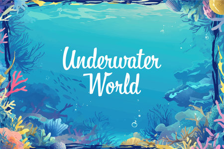 Underwater world. Underwater world. Underwater world. Vector illustrationのイラスト素材