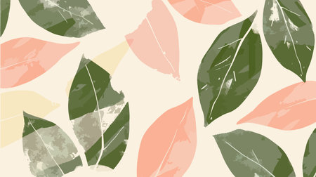 Seamless pattern with leaves. Vector illustration in retro style.のイラスト素材