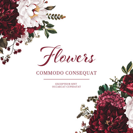 Wedding invitation card with dahlia flowers. Vector illustration.のイラスト素材