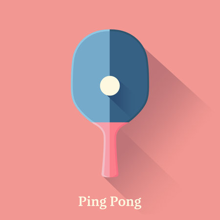 Table tennis racket. Flat design, vector illustration, EPS 10.のイラスト素材