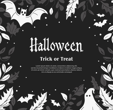 Halloween holiday background with place for your text. Vector illustration.のイラスト素材
