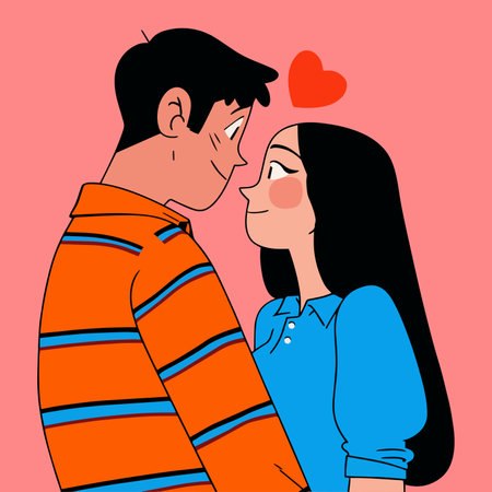 Couple in love. Man and woman in love. Vector illustrationのイラスト素材