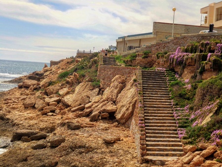 Carved Stairs At Playa Flamencaの写真素材