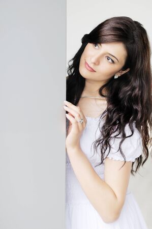 Portrait of beautiful young woman looking at copy spaceの写真素材