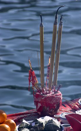 Buddhist Incense candlesの写真素材