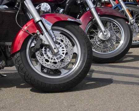 The Front wheels of motor cyclesの写真素材