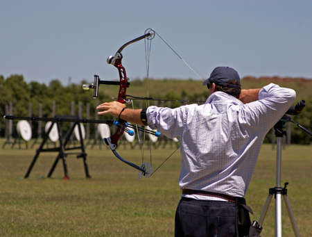 An archer pulling his bow