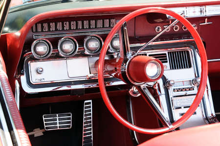 Steering wheel and dashboardの写真素材