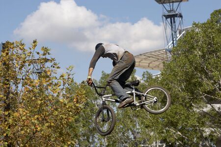 BMX biker airborneの写真素材