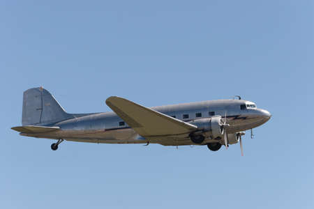 A DC3 aircraft in flight