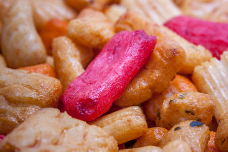 A close up of asian soy based snacksの写真素材