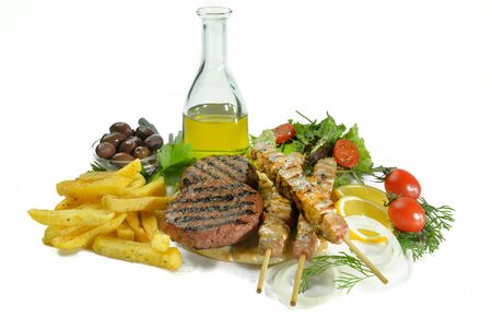 GREEK TRADITIONAL FAST FOOD MEAT MEALの写真素材