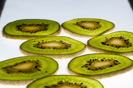 Fresh kiwi fruit slice  actinideの写真素材
