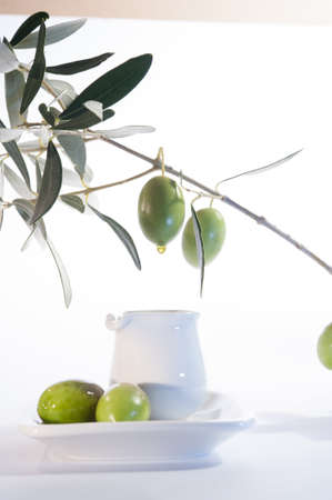 Greek traditional olive oil herbsの写真素材