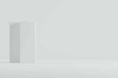 Juice, Liquid Carton Package Mockup 3D Renderingの写真素材