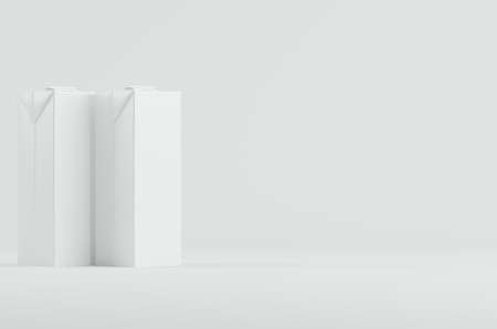 Juice, Liquid Carton Package Mockup 3D Renderingの写真素材