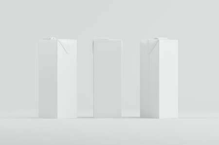 Juice, Liquid Carton Package Mockup 3D Renderingの写真素材